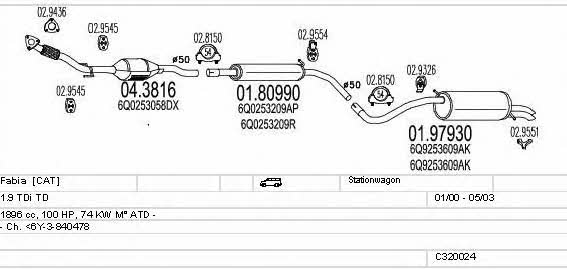 Mts C320024004793 Система выпуска отработаных газов C320024004793: Купить в Украине - Отличная цена на EXIST.UA! C320024004793 Mts Система выпуска отработаных газов