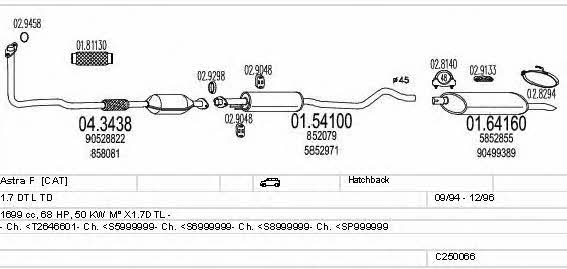 C250066005071 Mts Система випуску відпрацьованих газів