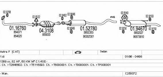 C250072005179 Mts Система випуску відпрацьованих газів