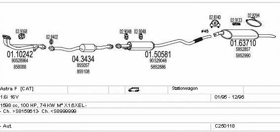 Mts C250118005232 Система выпуска отработаных газов C250118005232: Купить в Украине - Отличная цена на EXIST.UA! C250118005232 Mts Система выпуска отработаных газов