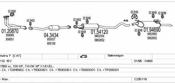Mts C250119005233 Система выпуска отработаных газов C250119005233: Купить в Украине - Отличная цена на EXIST.UA! C250119005233 Mts Система выпуска отработаных газов