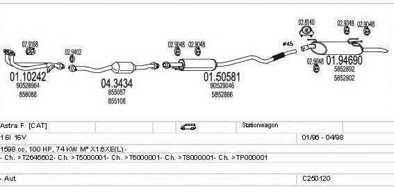 Mts C250120005234 Система выпуска отработаных газов C250120005234: Купить в Украине - Отличная цена на EXIST.UA! C250120005234 Mts Система выпуска отработаных газов