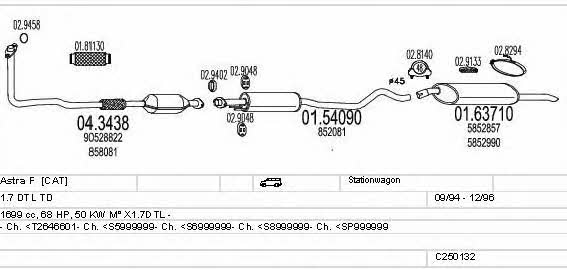 C250132005250 Mts Система випуску відпрацьованих газів