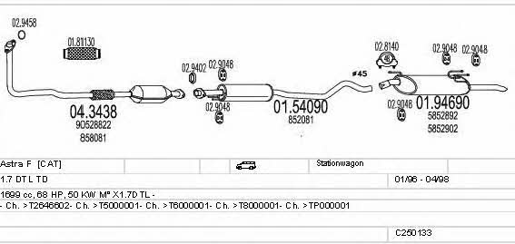 Mts C250133005251 Система выпуска отработаных газов C250133005251: Купить в Украине - Отличная цена на EXIST.UA! C250133005251 Mts Система выпуска отработаных газов