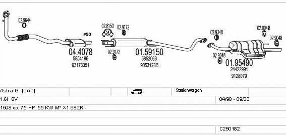 Mts C250182005302 Система выпуска отработаных газов C250182005302: Купить в Украине - Отличная цена на EXIST.UA! C250182005302 Mts Система выпуска отработаных газов
