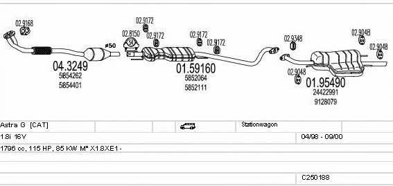 Mts C250188005309 Система выпуска отработаных газов C250188005309: Купить в Украине - Отличная цена на EXIST.UA! C250188005309 Mts Система выпуска отработаных газов