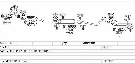 Mts C250219005348 Система выпуска отработаных газов C250219005348: Купить в Украине - Отличная цена на EXIST.UA! C250219005348 Mts Система выпуска отработаных газов