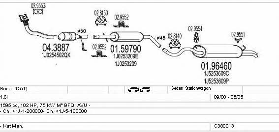 C380013002804 Mts Система випуску відпрацьованих газів