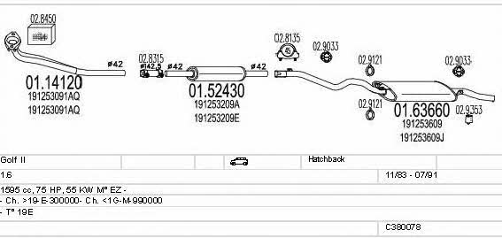  C380078002872 Система випуску відпрацьованих газів C380078002872: Купити в Україні - Добра ціна на EXIST.UA!