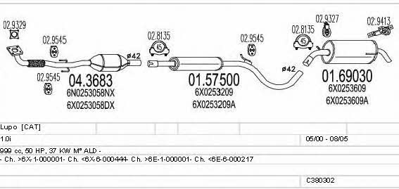 Mts C380302003155 Система выпуска отработаных газов C380302003155: Купить в Украине - Отличная цена на EXIST.UA! C380302003155 Mts Система выпуска отработаных газов