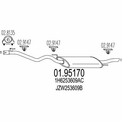 0195170 Mts Глушитель, задняя часть