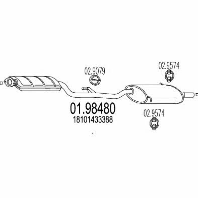 Mts 01.98480 Глушник, задня частина 0198480: Купити в Україні - Добра ціна на EXIST.UA!