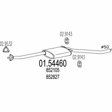 Mts 01.54460 Глушник, середня частина 0154460: Приваблива ціна - Купити в Україні на EXIST.UA!