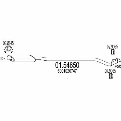 Mts 01.54650 Глушник, середня частина 0154650: Купити в Україні - Добра ціна на EXIST.UA!