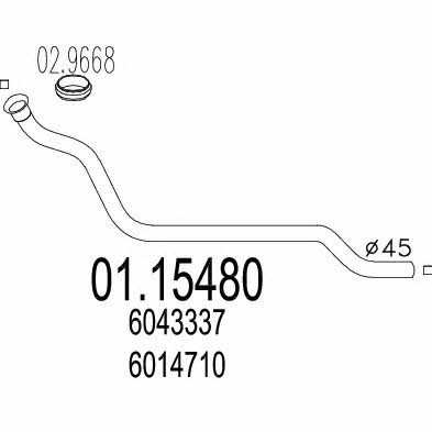 Mts 01.15480 Вихлопна труба 0115480: Купити в Україні - Добра ціна на EXIST.UA!