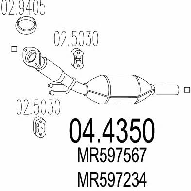 Mts 04.4350 Каталізатор 044350: Купити в Україні - Добра ціна на EXIST.UA!