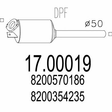 Mts 17.00019 Фільтр сажевий DPF 1700019: Купити в Україні - Добра ціна на EXIST.UA!