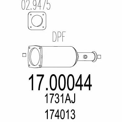 Mts 17.00044 Фільтр сажевий DPF 1700044: Купити в Україні - Добра ціна на EXIST.UA!