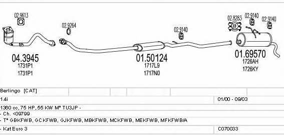 C070033000949 Mts Система выпуска отработаных газов