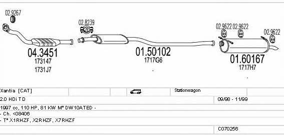 C070256001194 Mts Система выпуска отработаных газов