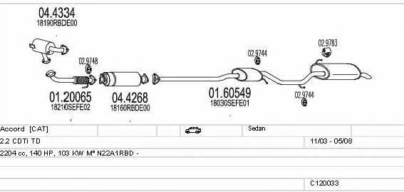 C120033000152 Mts Система выпуска отработаных газов