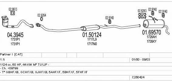 C260424005557 Mts Система выпуска отработаных газов