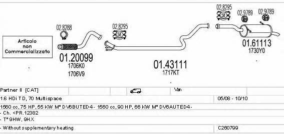 Mts C260799016406 Система випуску відпрацьованих газів C260799016406: Купити в Україні - Добра ціна на EXIST.UA!