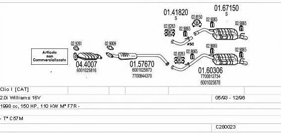 C280023006563 Mts Система випуску відпрацьованих газів