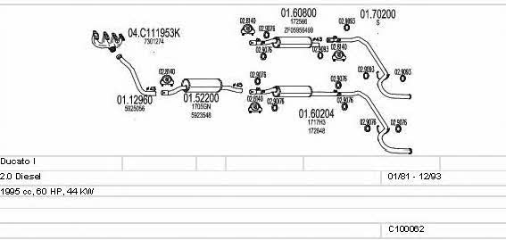 Mts C100062012771 Система выпуска отработаных газов C100062012771: Купить в Украине - Отличная цена на EXIST.UA! C100062012771 Mts Система выпуска отработаных газов