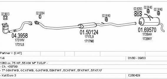 C260429005562 Mts Система выпуска отработаных газов