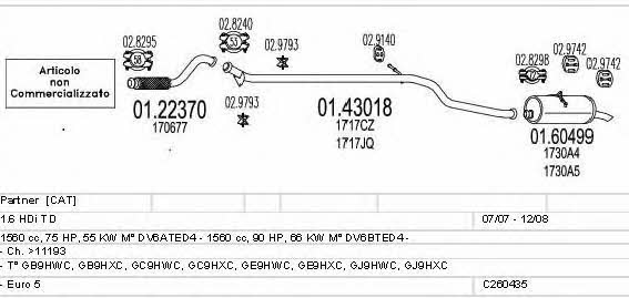 C260435005570 Mts Система выпуска отработаных газов