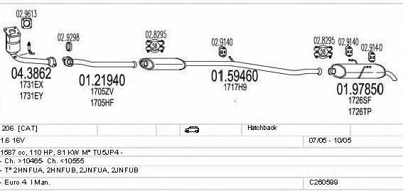 C260599005958 Mts Система выпуска отработаных газов