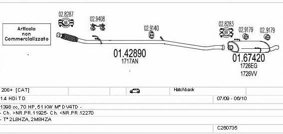 C260735014883 Mts Система выпуска отработаных газов