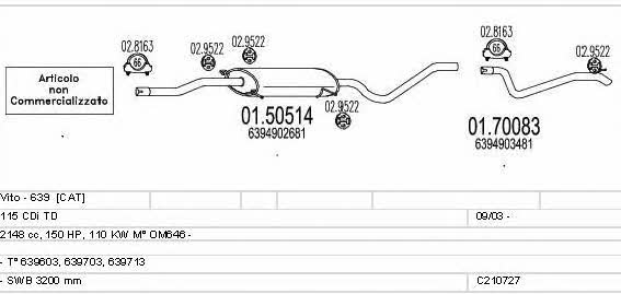 Mts C210727022926 Система випуску відпрацьованих газів C210727022926: Купити в Україні - Добра ціна на EXIST.UA! C210727022926 Mts Система випуску відпрацьованих газів
