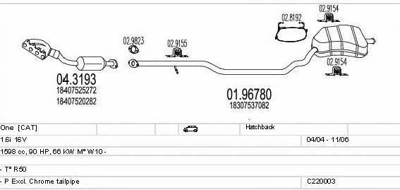 Mts C220003000009 Система випуску відпрацьованих газів C220003000009: Купити в Україні - Добра ціна на EXIST.UA! C220003000009 Mts Система випуску відпрацьованих газів