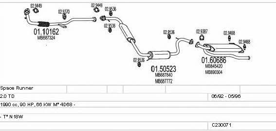 Mts C230071004716 Система випуску відпрацьованих газів C230071004716: Купити в Україні - Добра ціна на EXIST.UA! C230071004716 Mts Система випуску відпрацьованих газів