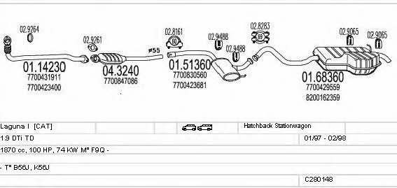 C280148006698 Mts Система випуску відпрацьованих газів