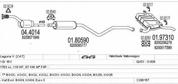 Mts C280157006707 Система випуску відпрацьованих газів C280157006707: Купити в Україні - Добра ціна на EXIST.UA!