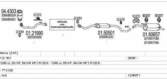  C240071004544 Система випуску відпрацьованих газів C240071004544: Купити в Україні - Добра ціна на EXIST.UA!