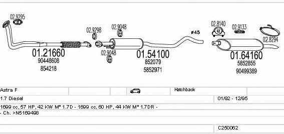 C250062005065 Mts Система випуску відпрацьованих газів