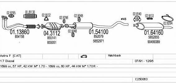C250063005067 Mts Система випуску відпрацьованих газів