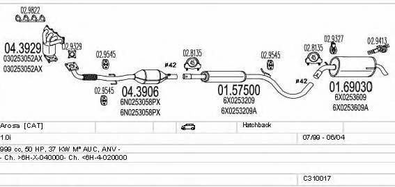 Mts C310017006887 Система выпуска отработаных газов C310017006887: Купить в Украине - Отличная цена на EXIST.UA! C310017006887 Mts Система выпуска отработаных газов