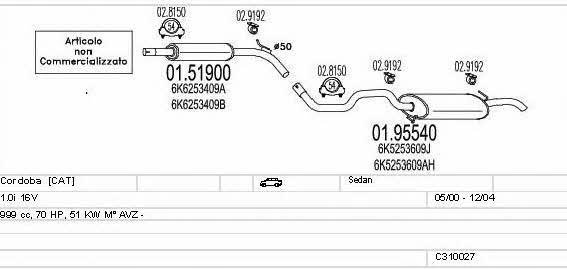 Mts C310027006897 Система випуску відпрацьованих газів C310027006897: Купити в Україні - Добра ціна на EXIST.UA! C310027006897 Mts Система випуску відпрацьованих газів