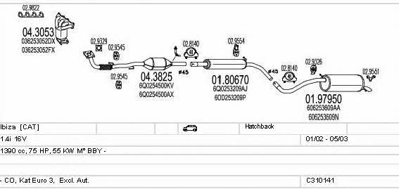 C310141007051 Mts Система выпуска отработаных газов