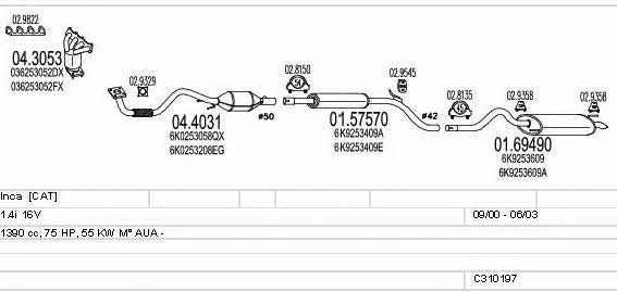 C310197006432 Mts Система выпуска отработаных газов