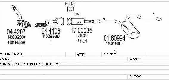 Mts C100602013320 Система випуску відпрацьованих газів C100602013320: Приваблива ціна - Купити в Україні на EXIST.UA!