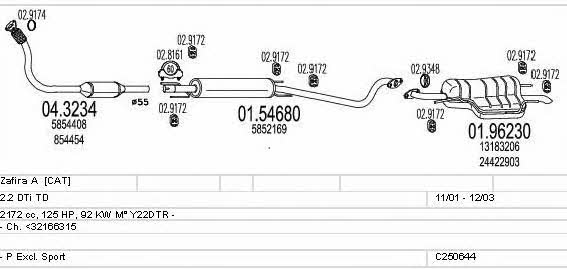 C250644005859 Mts Система випуску відпрацьованих газів