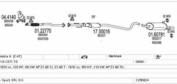 Mts C250824002330 Система випуску відпрацьованих газів C250824002330: Приваблива ціна - Купити в Україні на EXIST.UA!