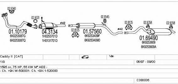 C380036002832 Mts Система випуску відпрацьованих газів