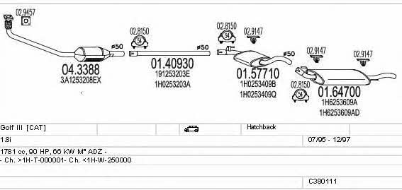 C380111002911 Mts Система випуску відпрацьованих газів